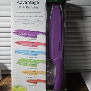 Cuisinart Advantage 12-Piece Knife Set with Purple Accents New In Box